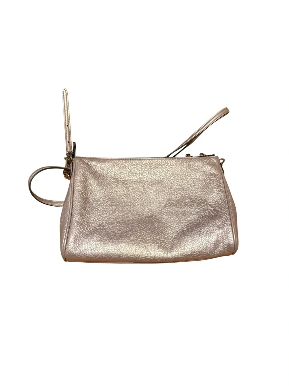 Coach Metallic Rose Gold Leather Crossbody Bag